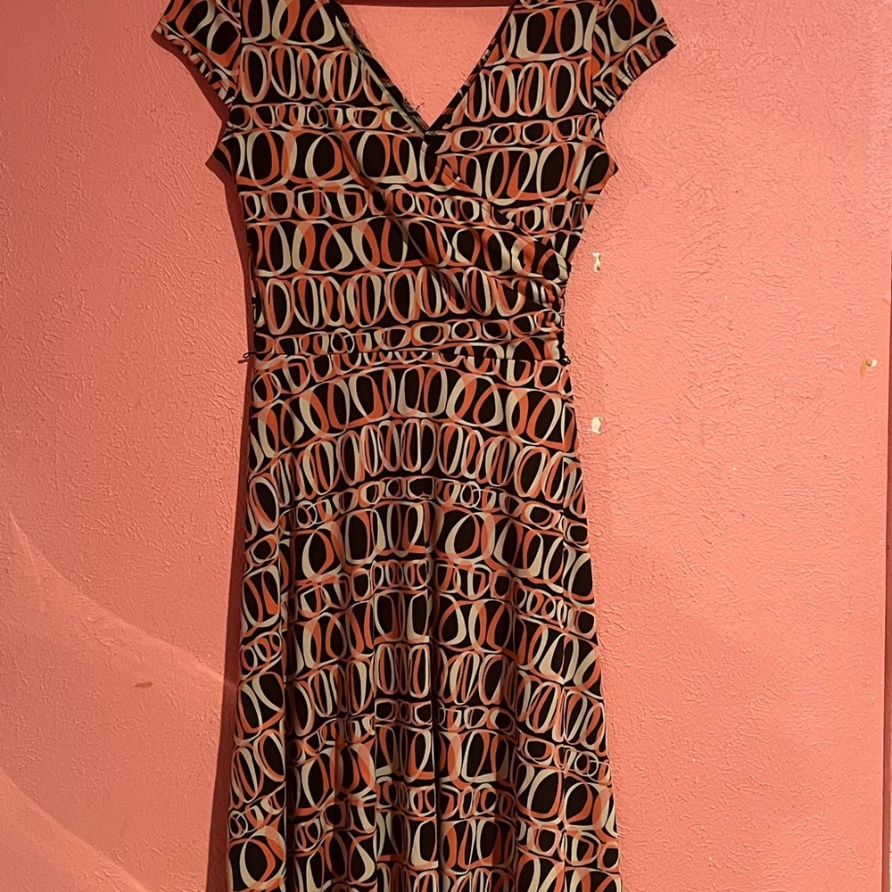Courtenay Black and Brown Geometric Maxi Dress